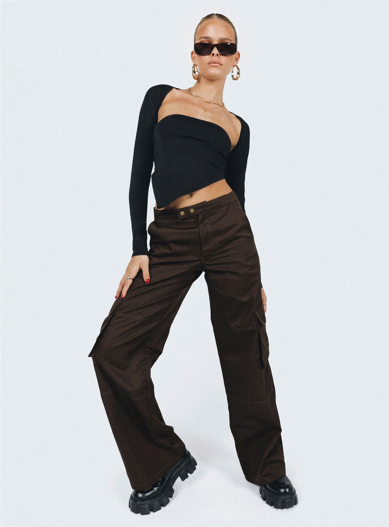 Motel Saul Trouser Dark Brown sold by Princess Polly