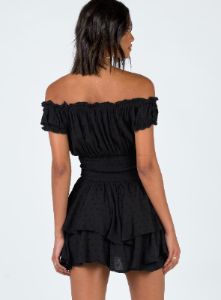 The Love Galore Romper Black sold by Princess Polly