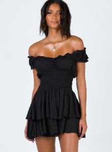 The Love Galore Romper Black sold by Princess Polly