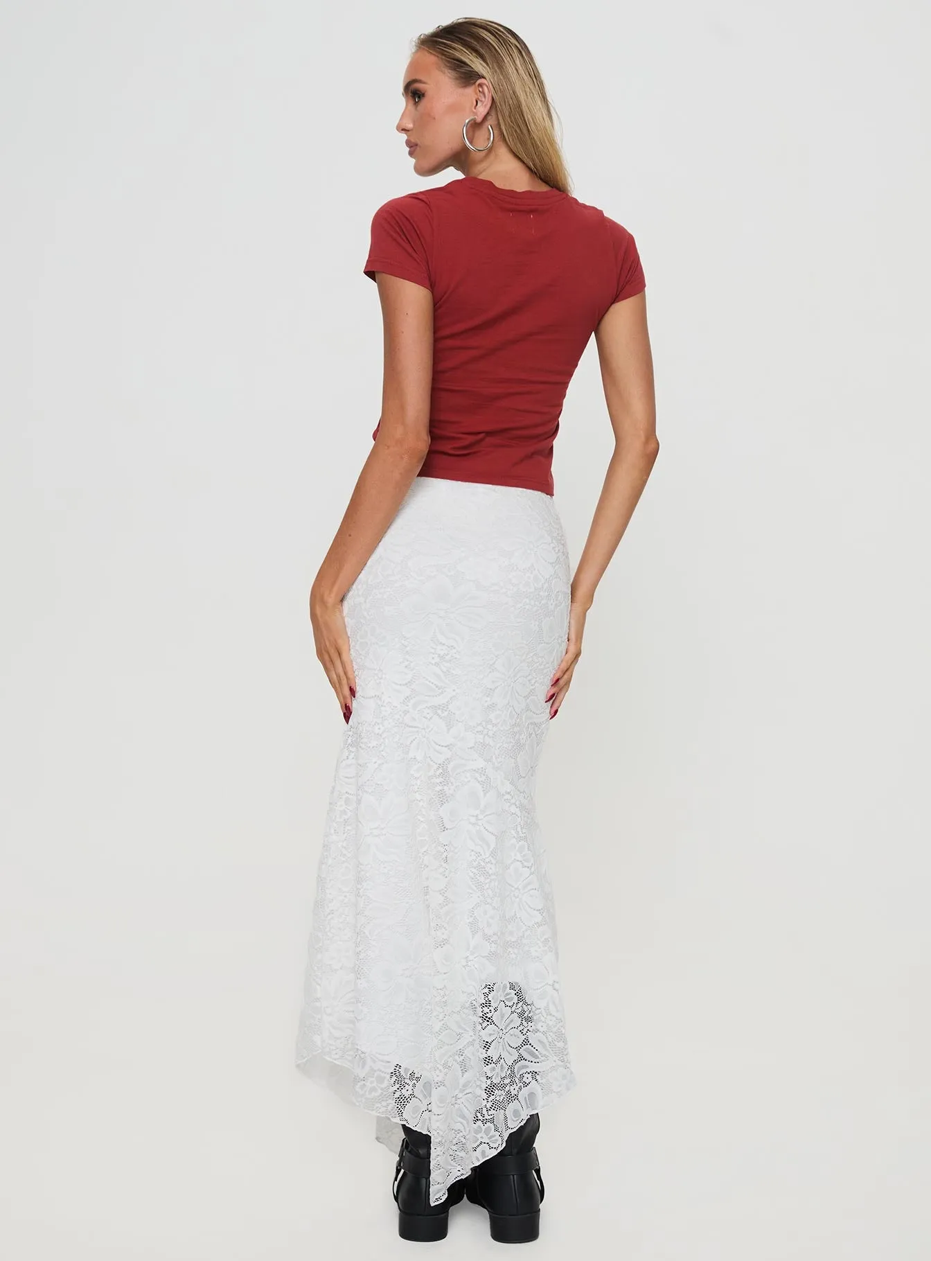 Cattanio Lace Midi Skirt White sold by Princess Polly product image thumbnail 5