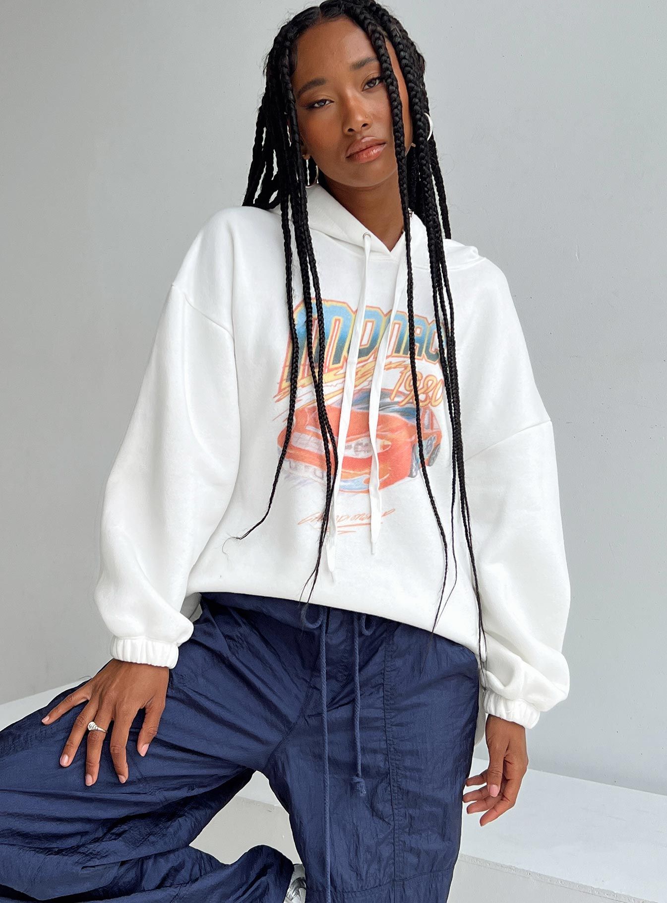 Monaco Racing Hoodie White sold by Princess Polly product image thumbnail 3