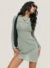 Pratt Long Sleeve Mini Dress Grey sold by Princess Polly