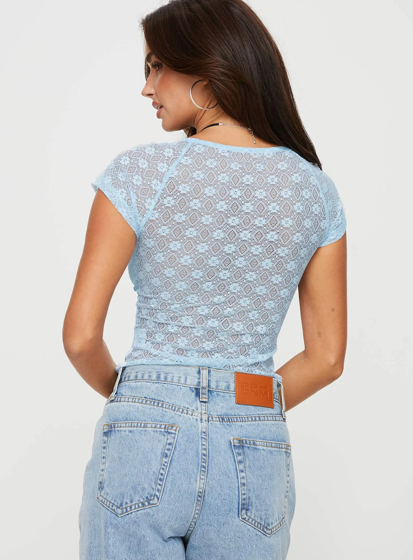 Stangard Lace Top Blue sold by Princess Polly product image thumbnail 5