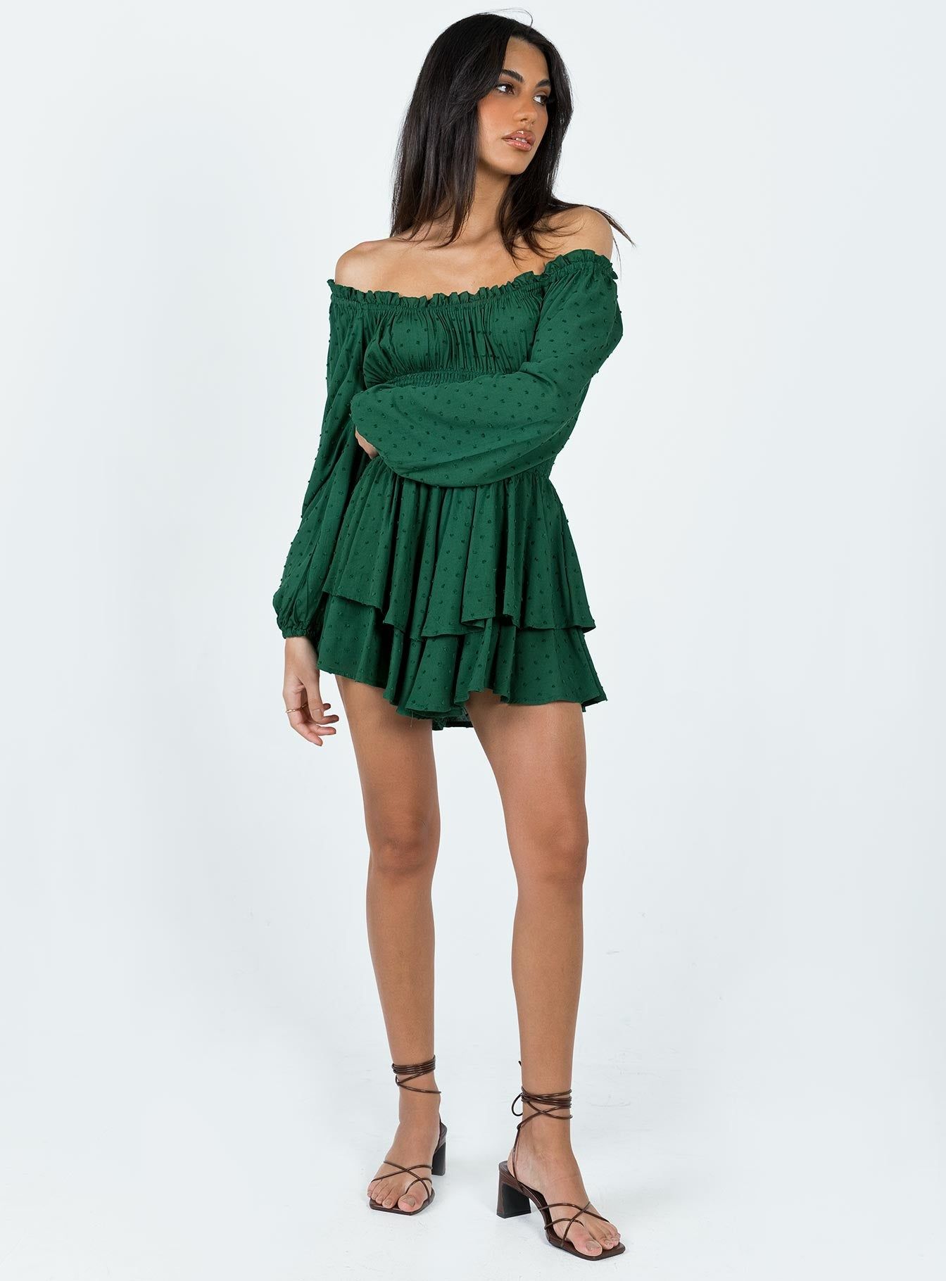 The Love Galore Long Sleeve Romper Green sold by Princess Polly product image thumbnail 3