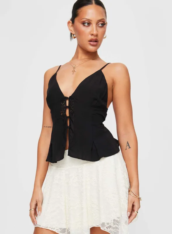 Signs Lace Top Black sold by Princess Polly
