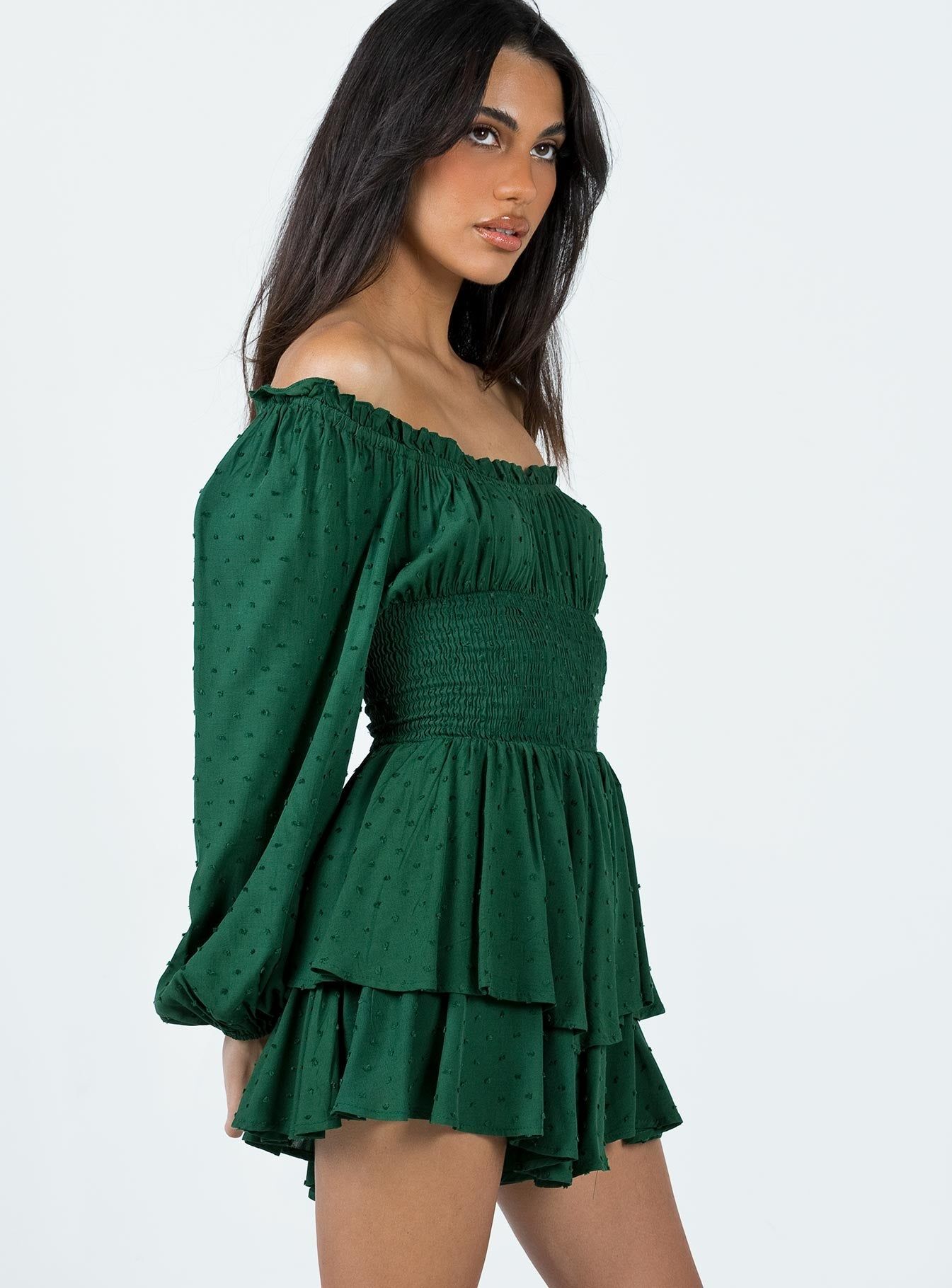 The Love Galore Long Sleeve Romper Green sold by Princess Polly product image thumbnail 4