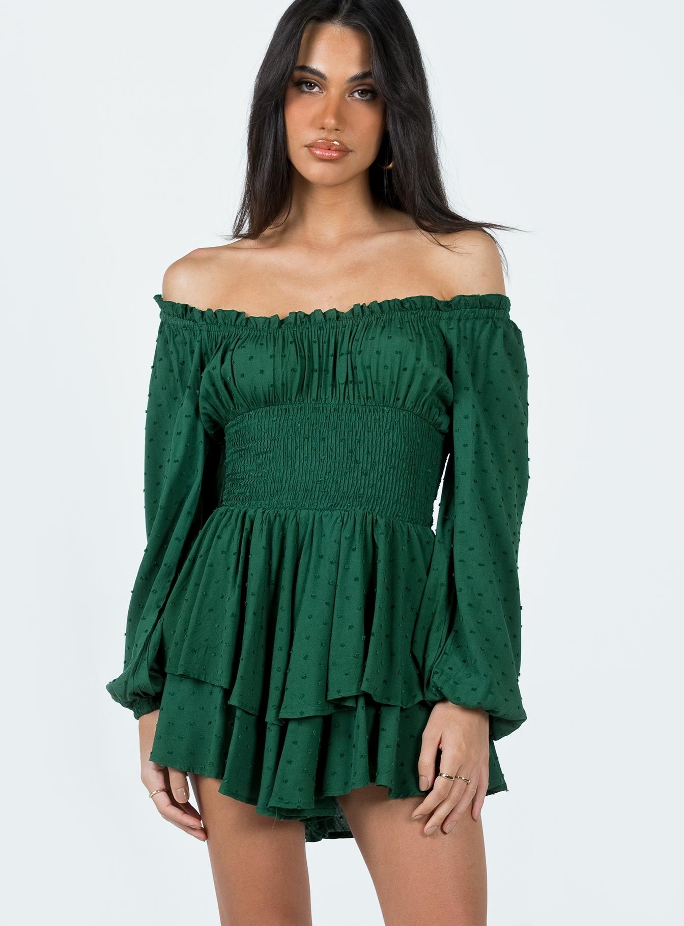 The Love Galore Long Sleeve Romper Green sold by Princess Polly product image thumbnail 2