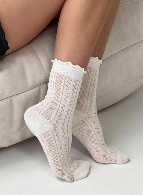 Kylese Socks Cream sold by Princess Polly