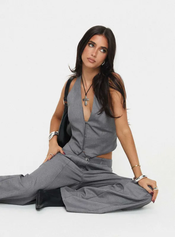 Je Suis Halter Top Slate sold by Princess Polly