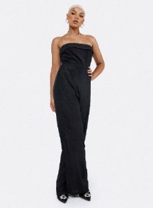 Josia Strapless Jumpsuit Black sold by Princess Polly