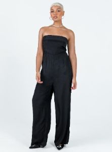 Josia Strapless Jumpsuit Black sold by Princess Polly