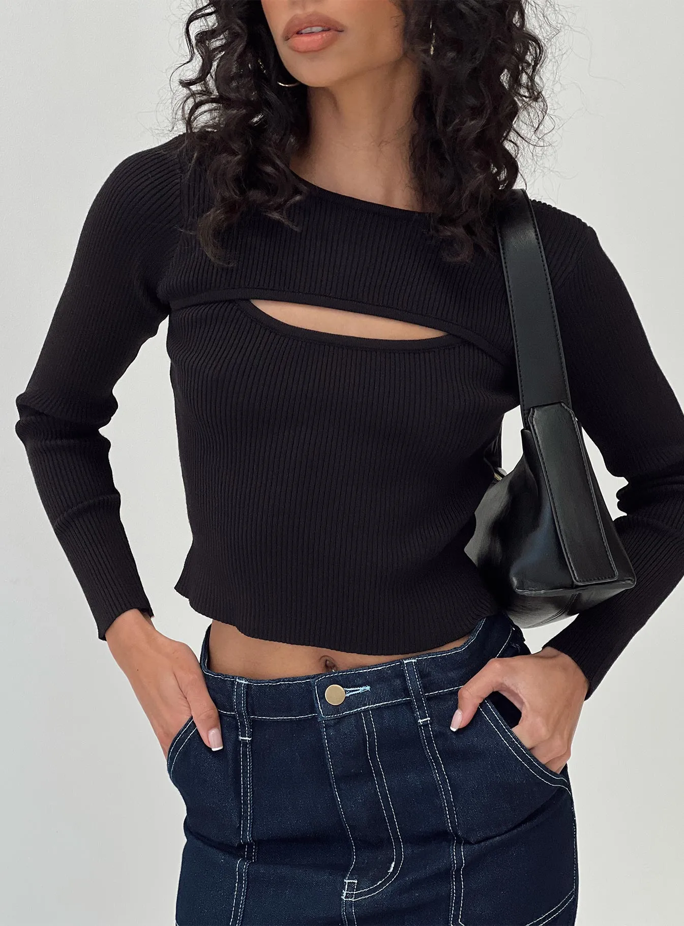 Theresa Sweater Black sold by Princess Polly