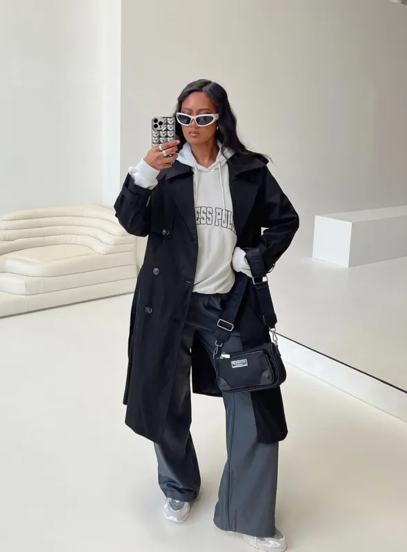Westwind Trench Coat Black sold by Princess Polly