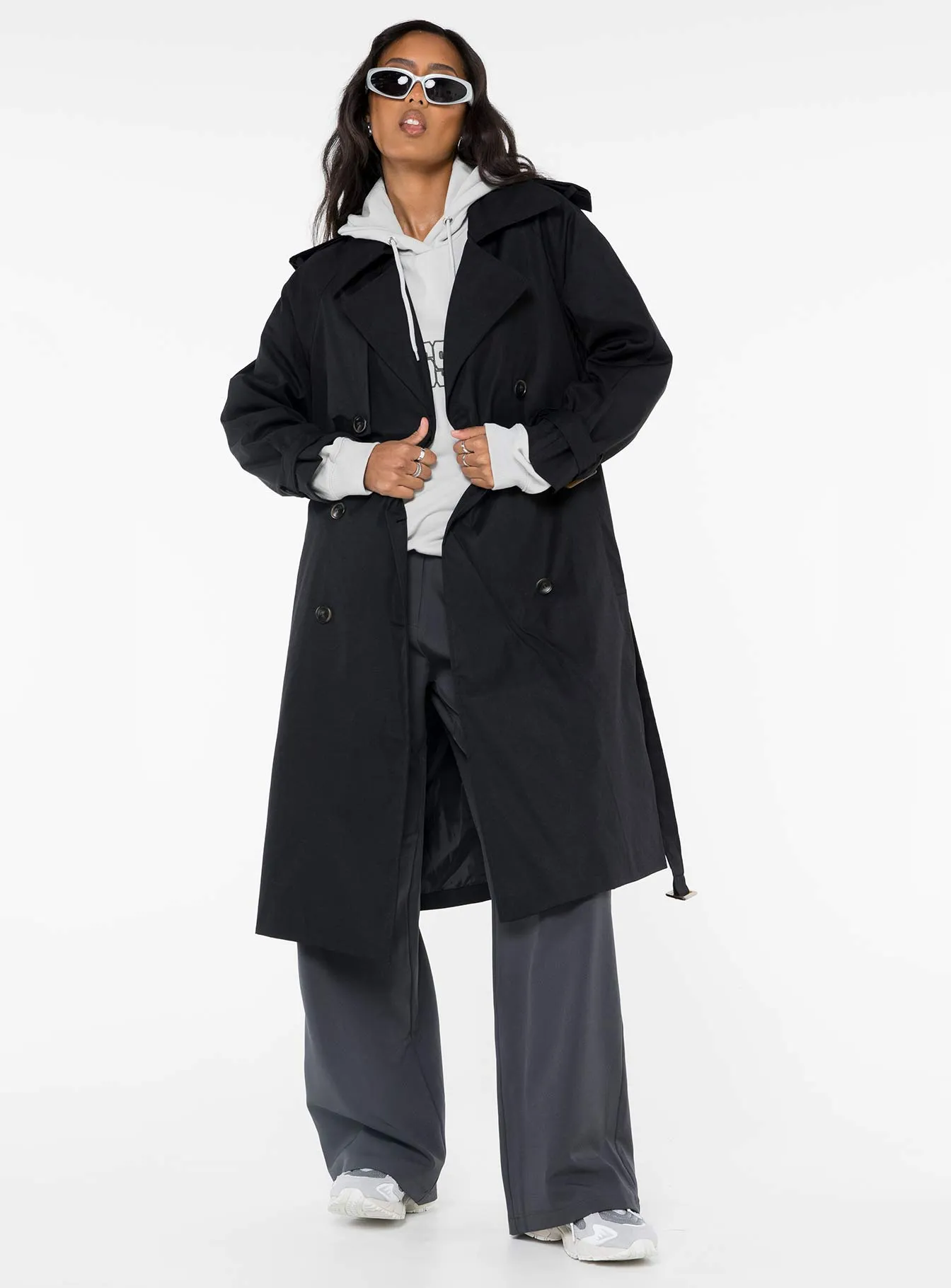 Westwind Trench Coat Black sold by Princess Polly product image thumbnail 2