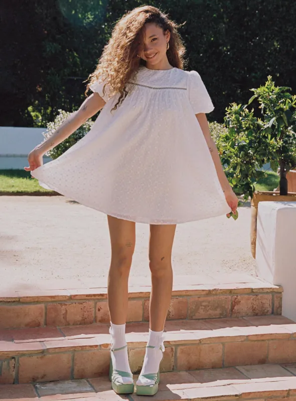 Pelton Mini Dress White sold by Princess Polly