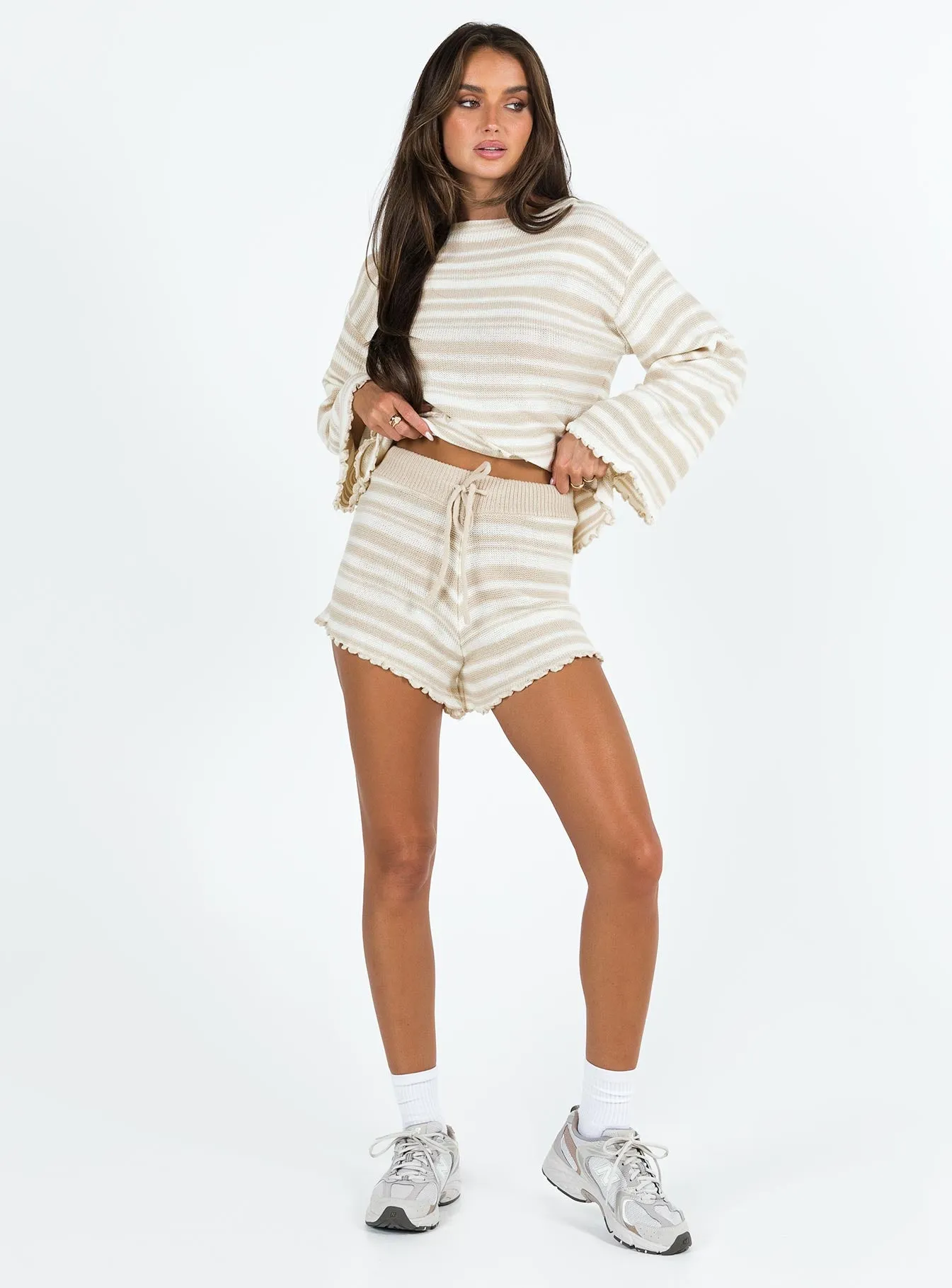 Lynda Stripe Set Beige / White sold by Princess Polly product image thumbnail 3