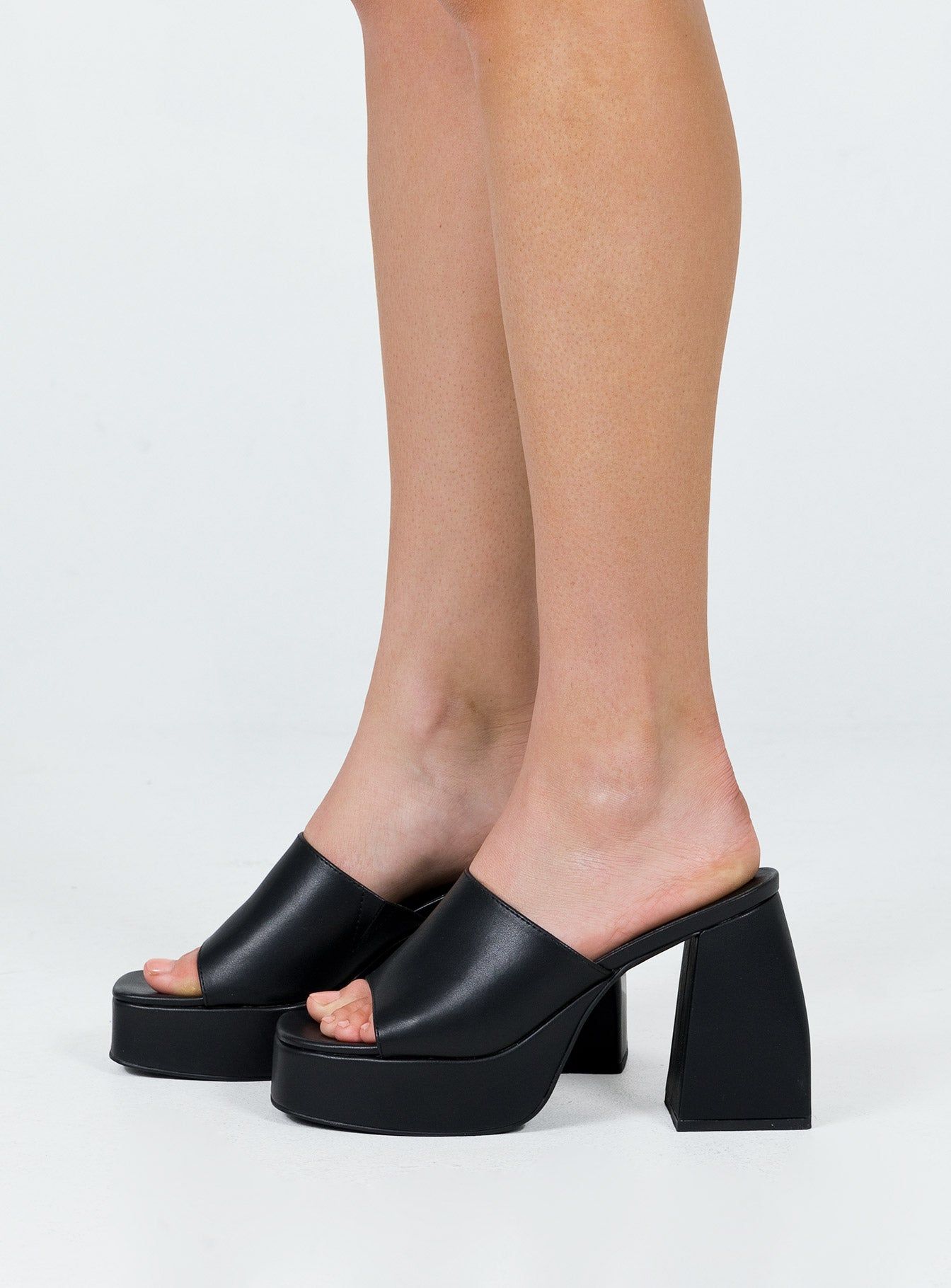 Shapiro Mules Platform Heels Black sold by Princess Polly product image thumbnail 3