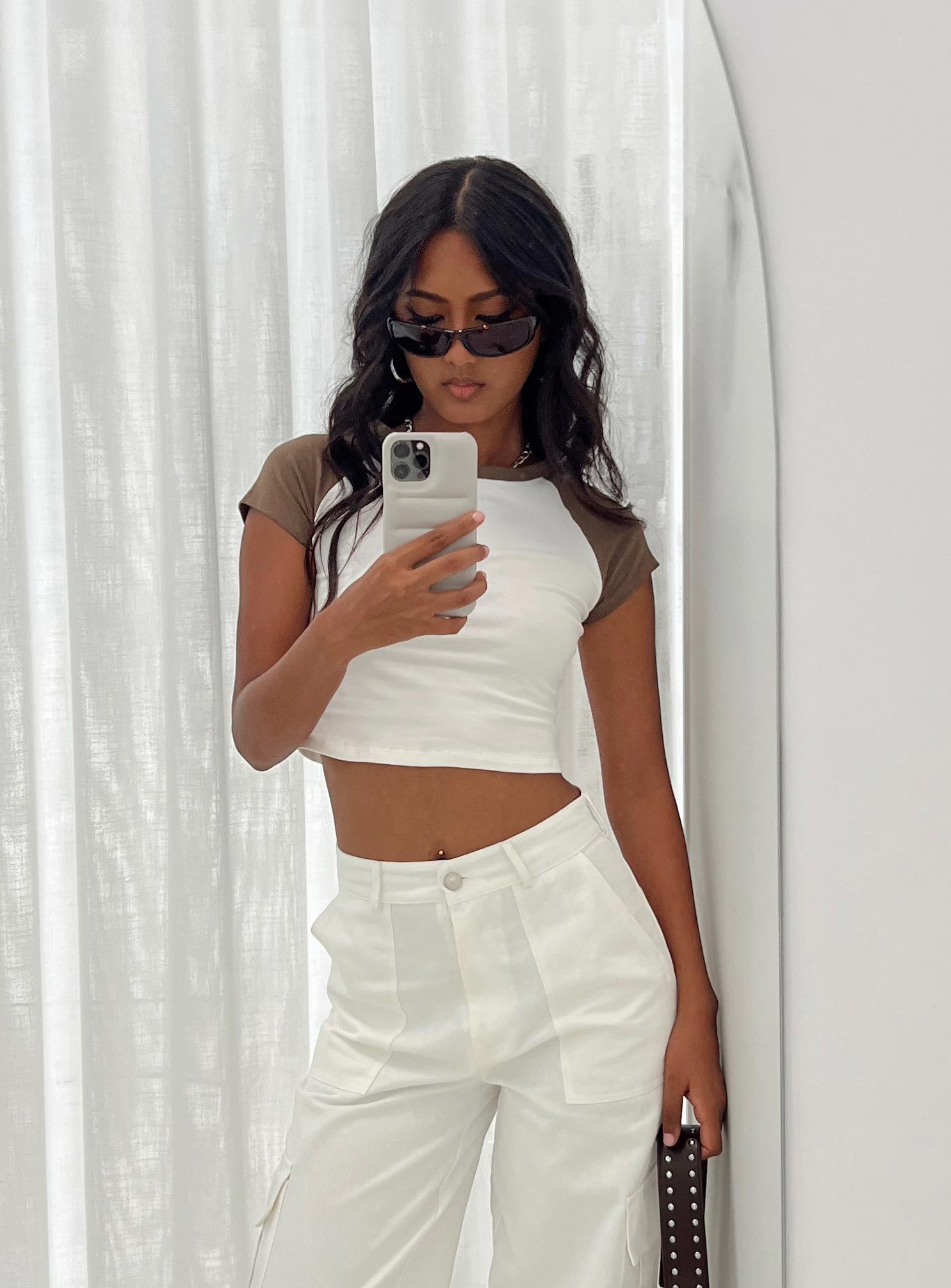 Eakin Top White / Brown sold by Princess Polly