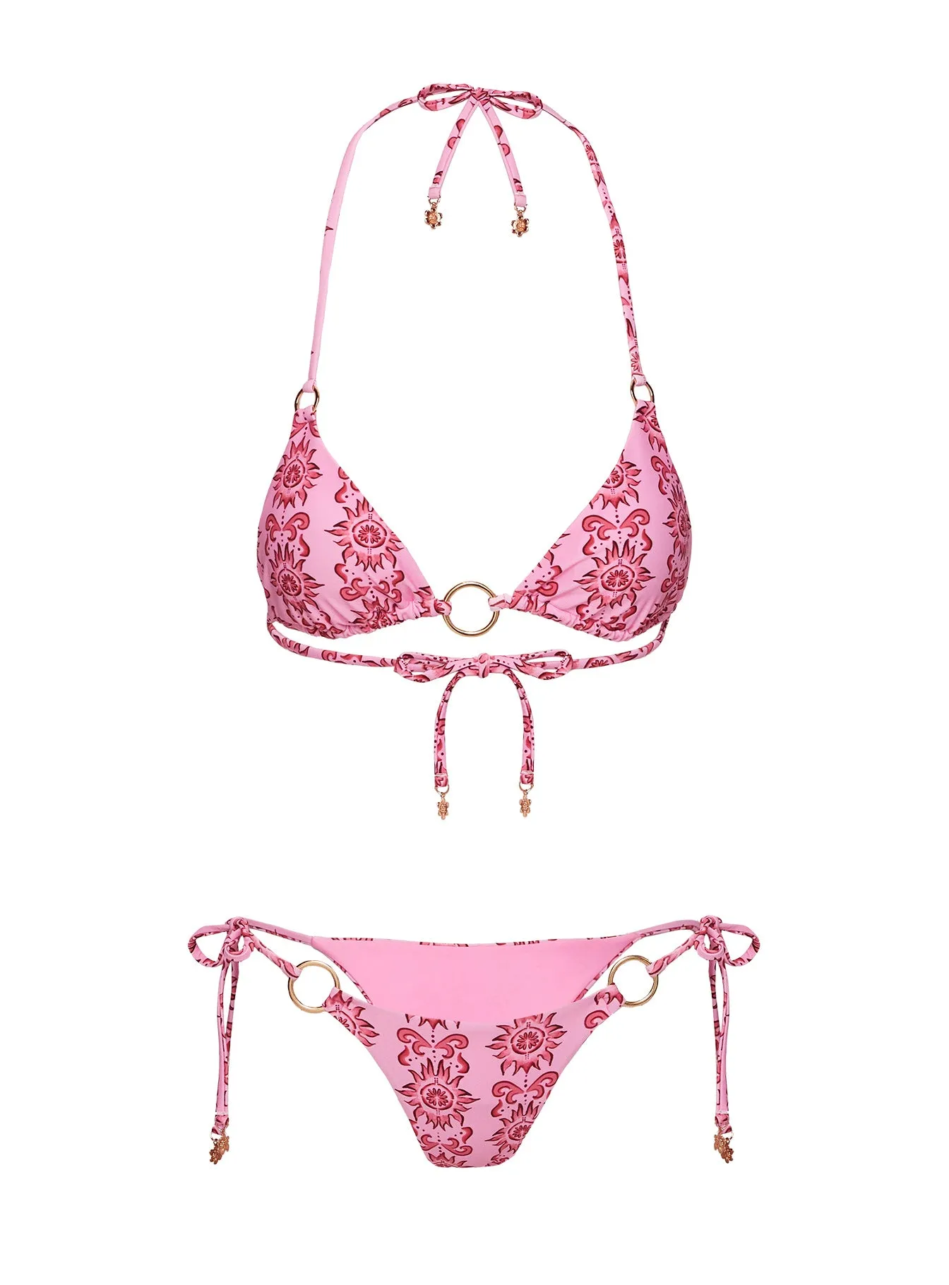 Oceanview Ring Triangle Bikini Top Pink sold by Princess Polly product image thumbnail 5