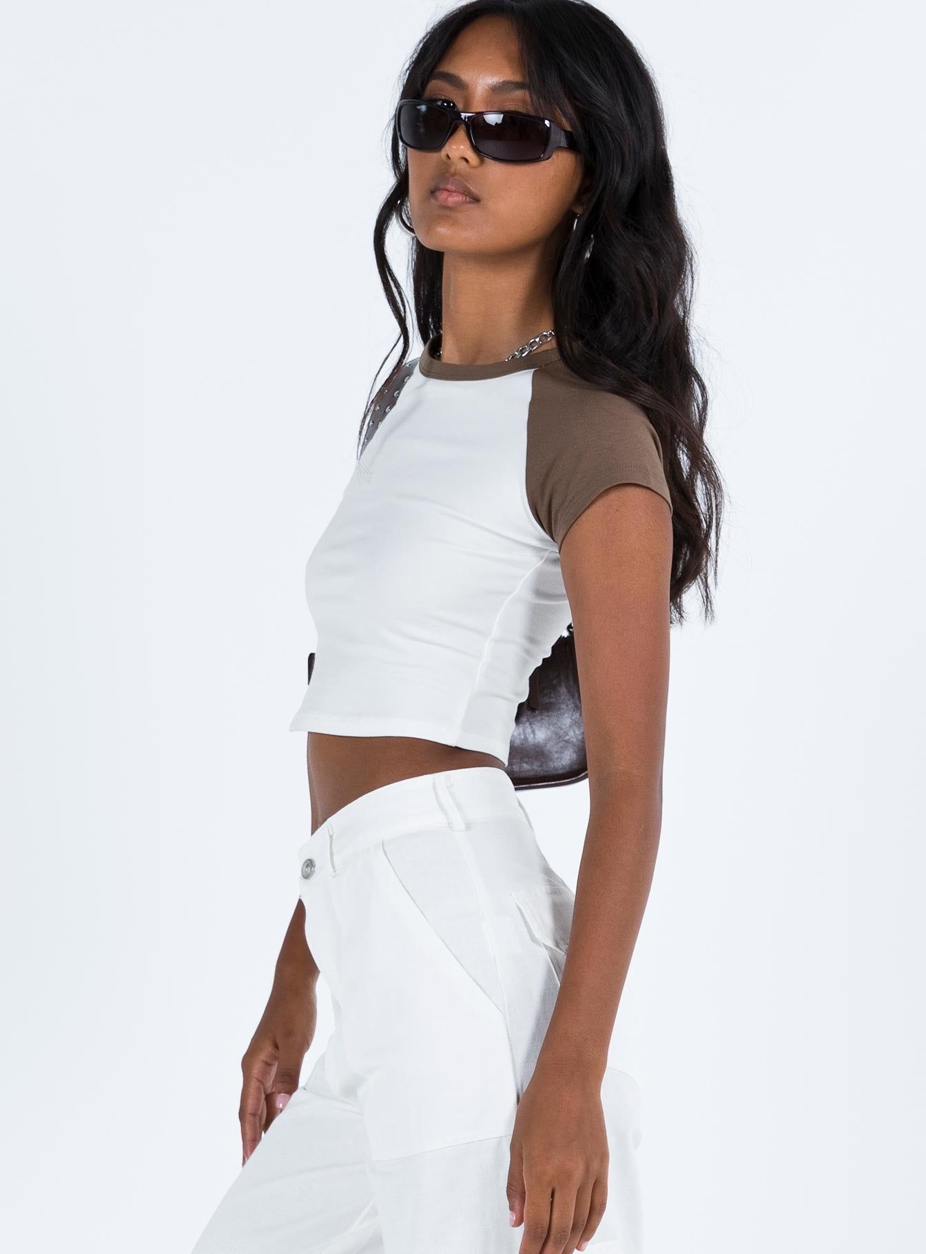 Eakin Top White / Brown sold by Princess Polly product image thumbnail 4