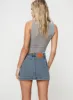 Zakai Cargo Denim Mini Skirt Light Blue Denim Petite sold by Princess Polly