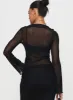 Thalassia Long Sleeve Top Black sold by Princess Polly