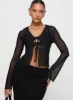 Thalassia Long Sleeve Top Black sold by Princess Polly