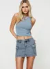 Zakai Cargo Denim Mini Skirt Light Blue Denim Petite sold by Princess Polly
