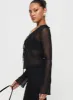 Thalassia Long Sleeve Top Black sold by Princess Polly