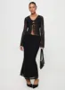 Thalassia Long Sleeve Top Black sold by Princess Polly