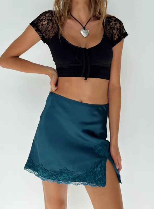 Athenia Mini Skirt Navy sold by Princess Polly