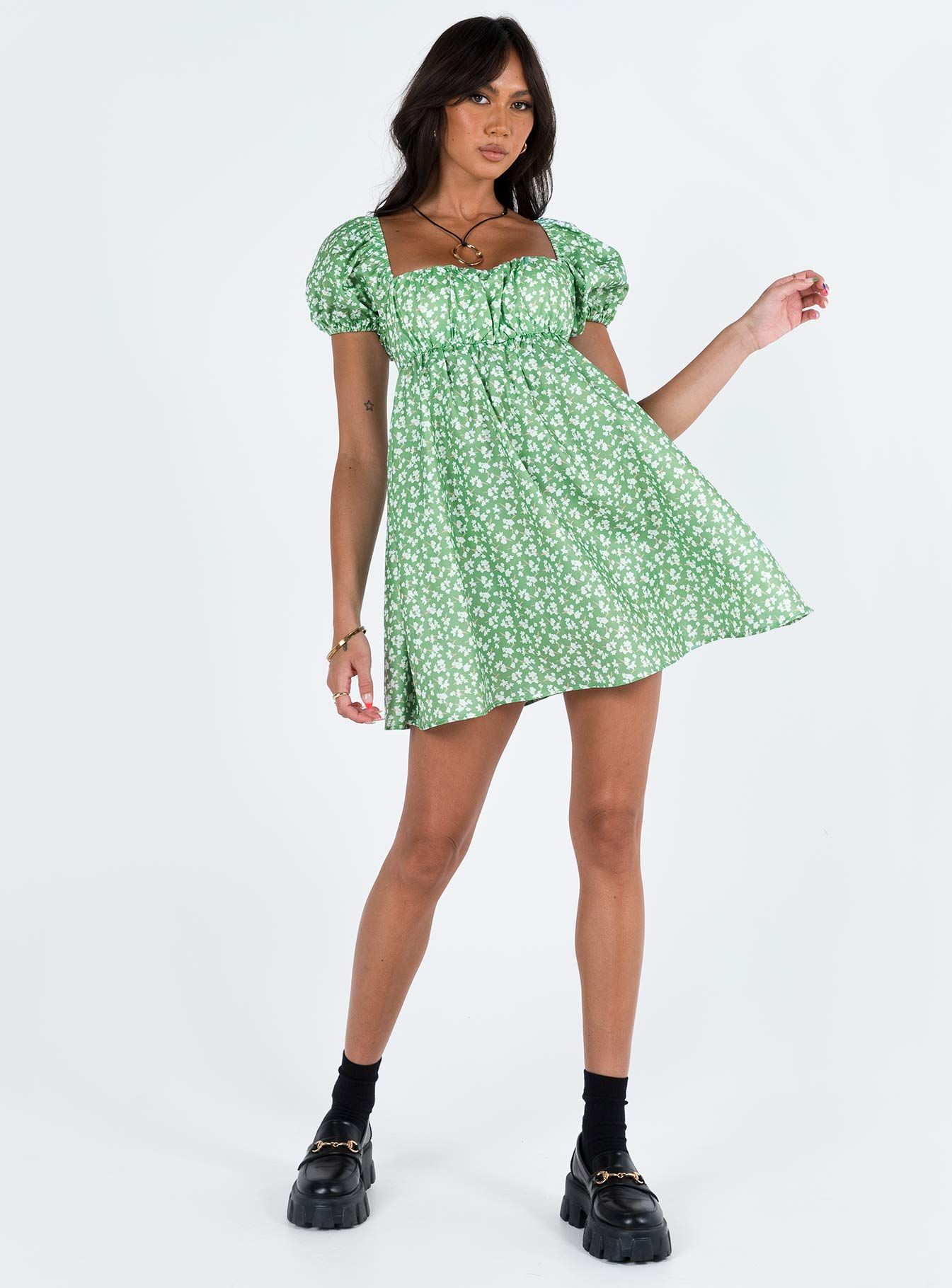 Let's Dance Mini Dress Green Floral sold by Princess Polly product image thumbnail 2