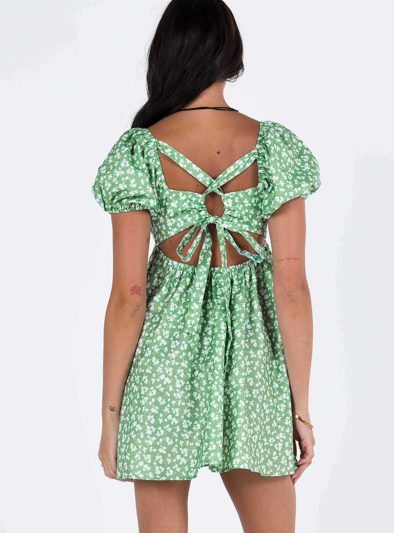 Let's Dance Mini Dress Green Floral sold by Princess Polly product image thumbnail 4