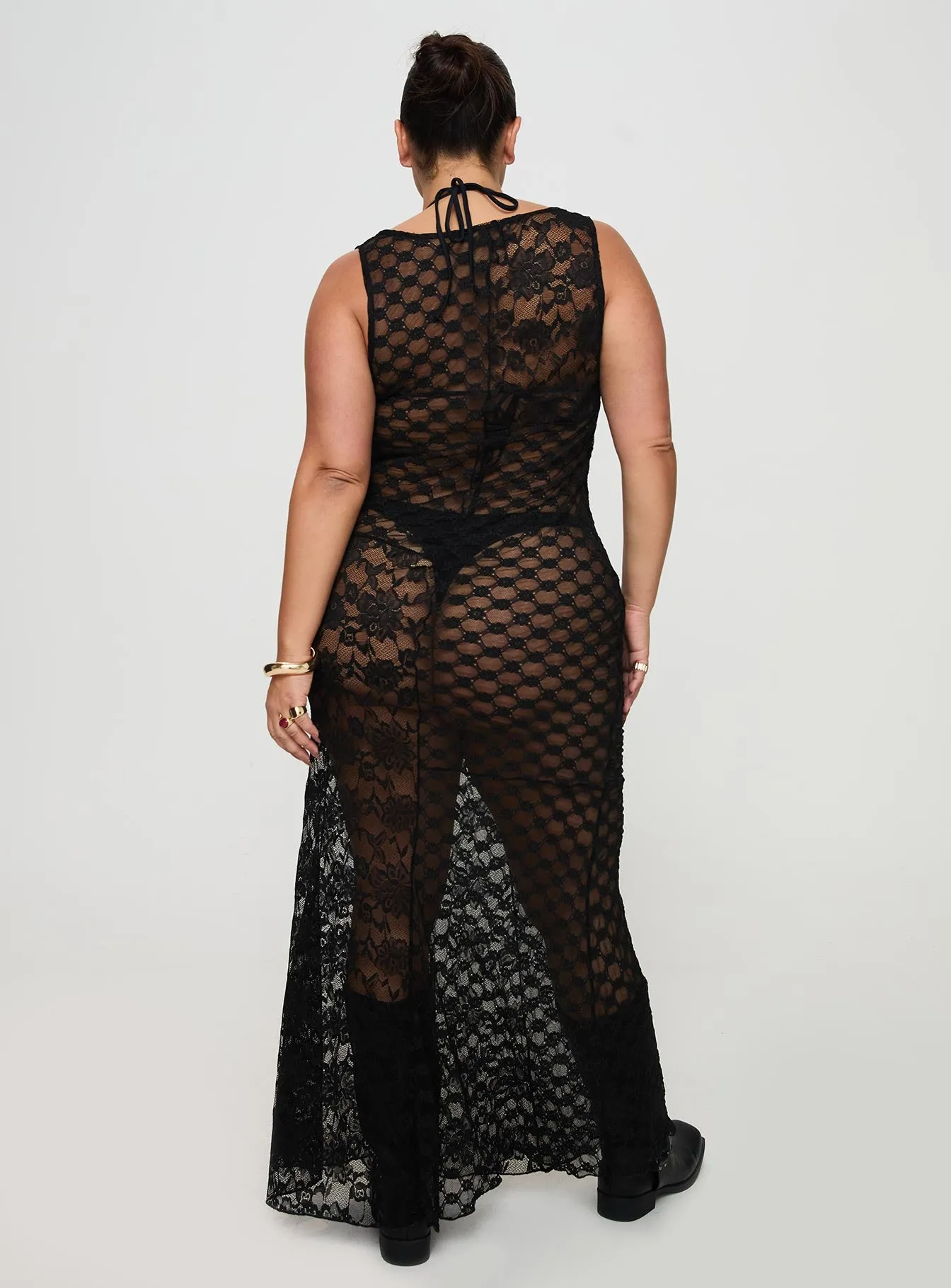 Zhara Lace Dress Black Curve sold by Princess Polly product image thumbnail 5