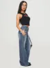 Hanlen Mid Rise Wide Leg Jean Blue sold by Princess Polly