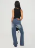 Hanlen Mid Rise Wide Leg Jean Blue sold by Princess Polly