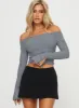 Moreno Off The Shoulder Top Blue sold by Princess Polly