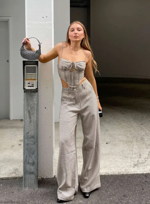 JGR & STN Dylan Houndstooth Trouser Check sold by Princess Polly