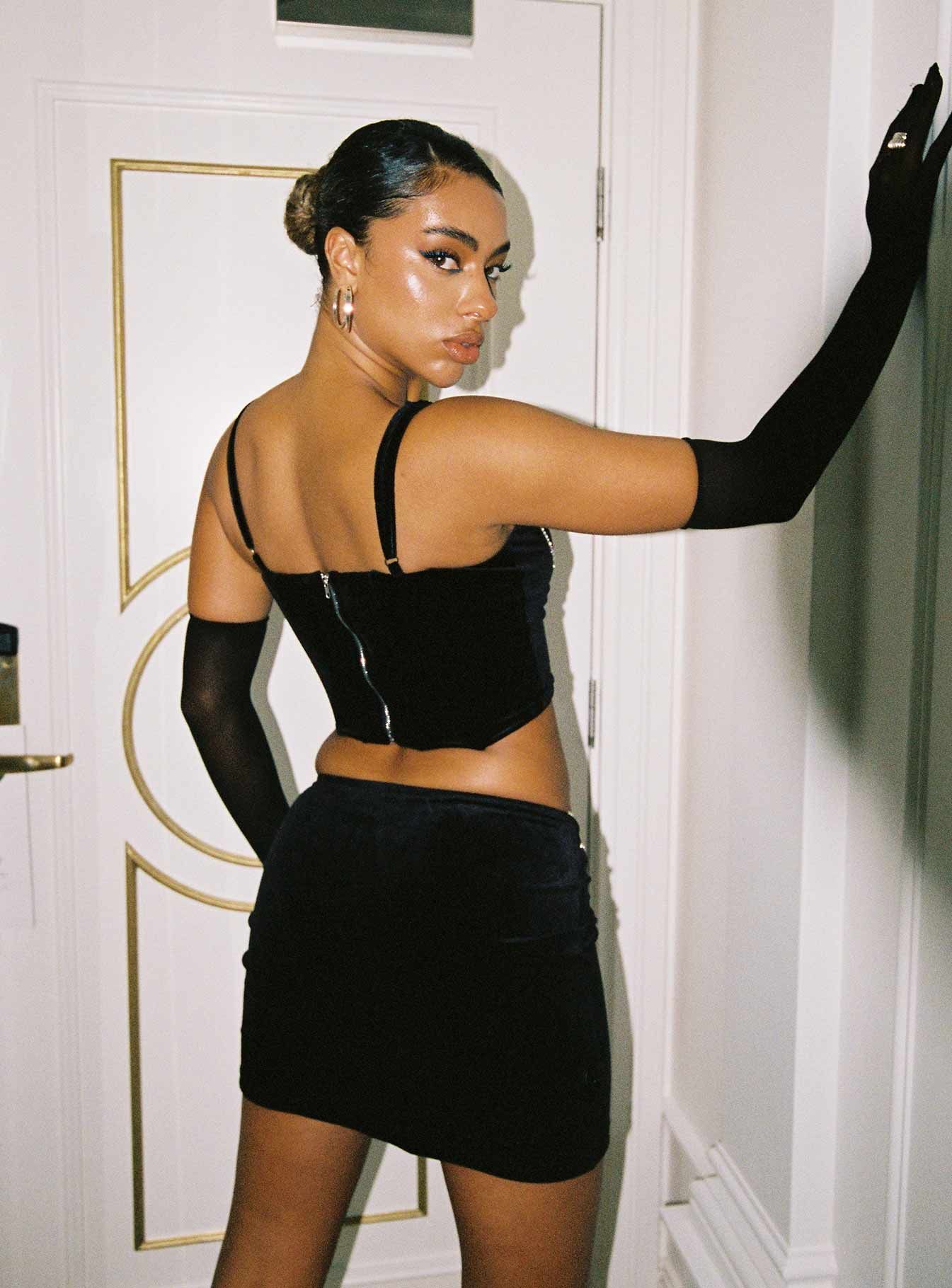 Claude Diamante Mini Skirt Black sold by Princess Polly product image thumbnail 4