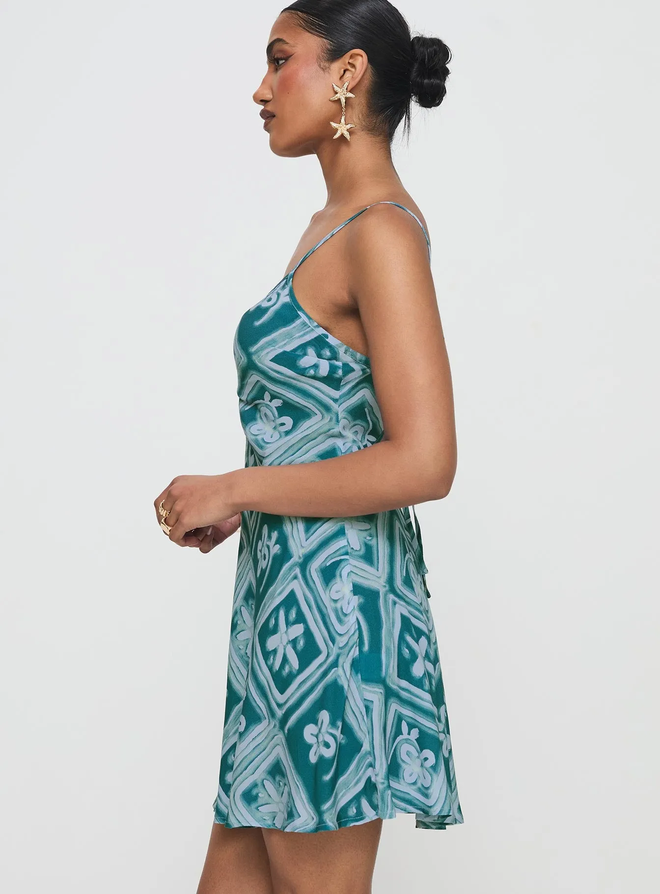Vittorio Bias Cut Mini Dress Blue sold by Princess Polly product image thumbnail 4