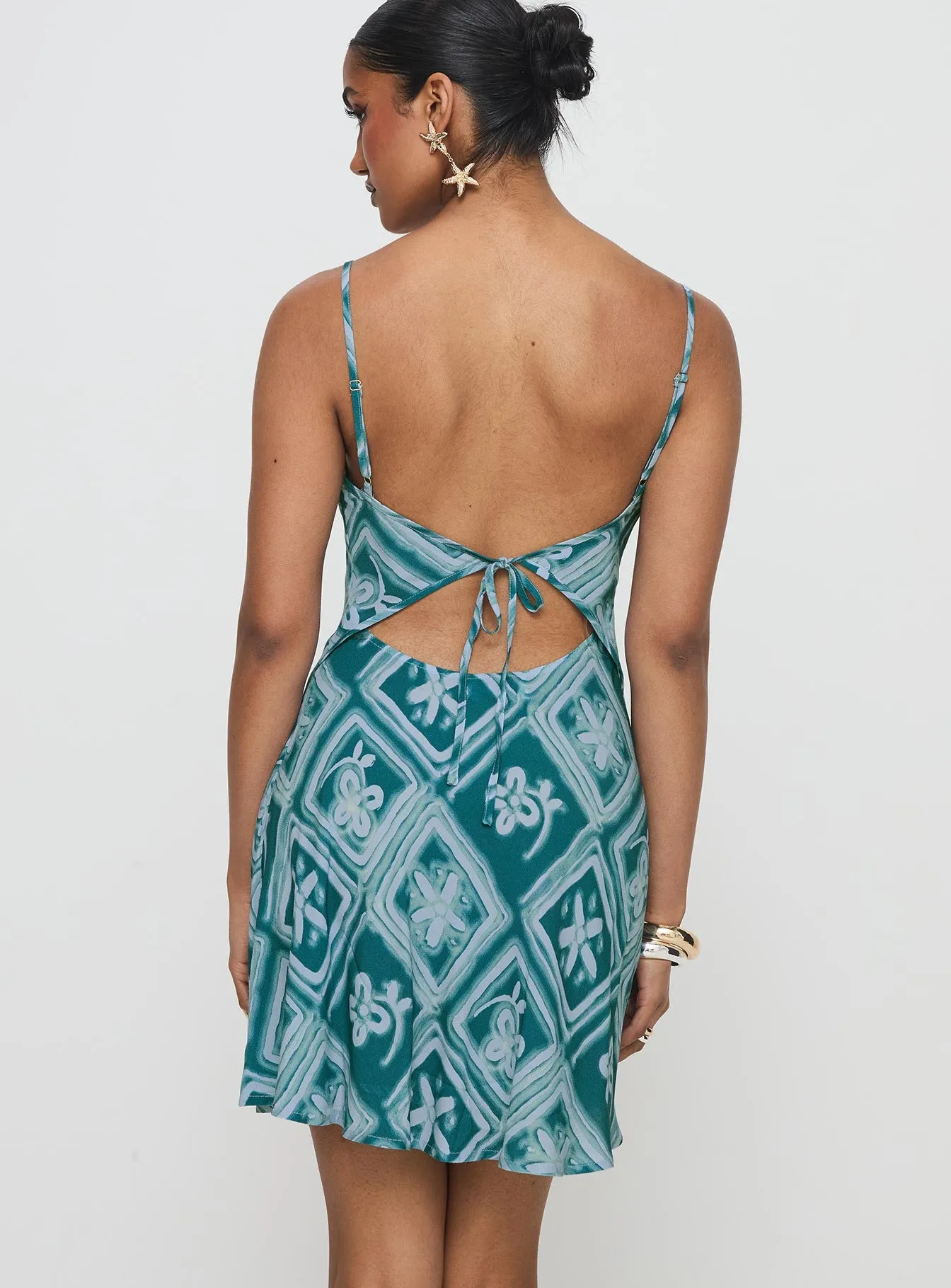 Vittorio Bias Cut Mini Dress Blue sold by Princess Polly product image thumbnail 5