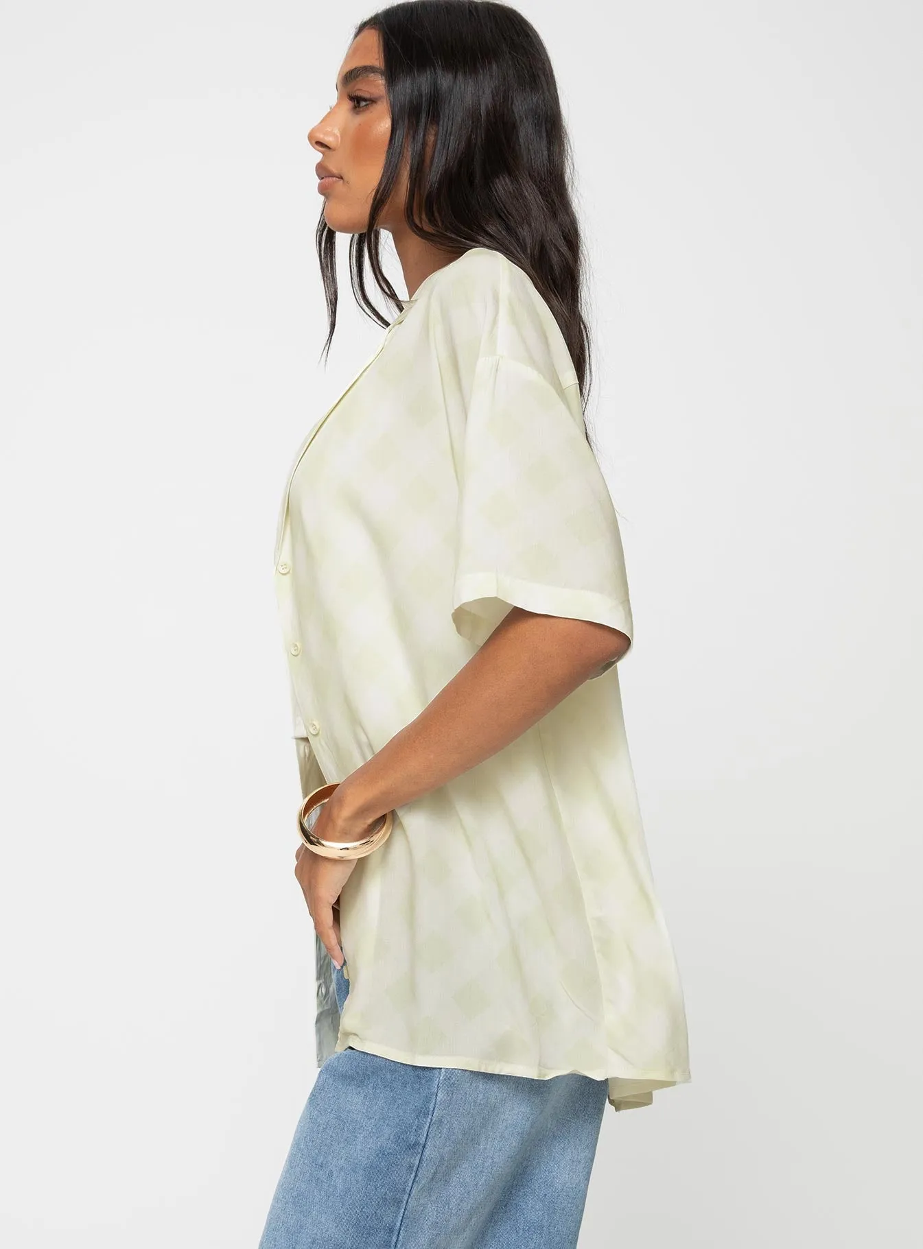 Caraliia Shirt Green Check sold by Princess Polly product image thumbnail 4