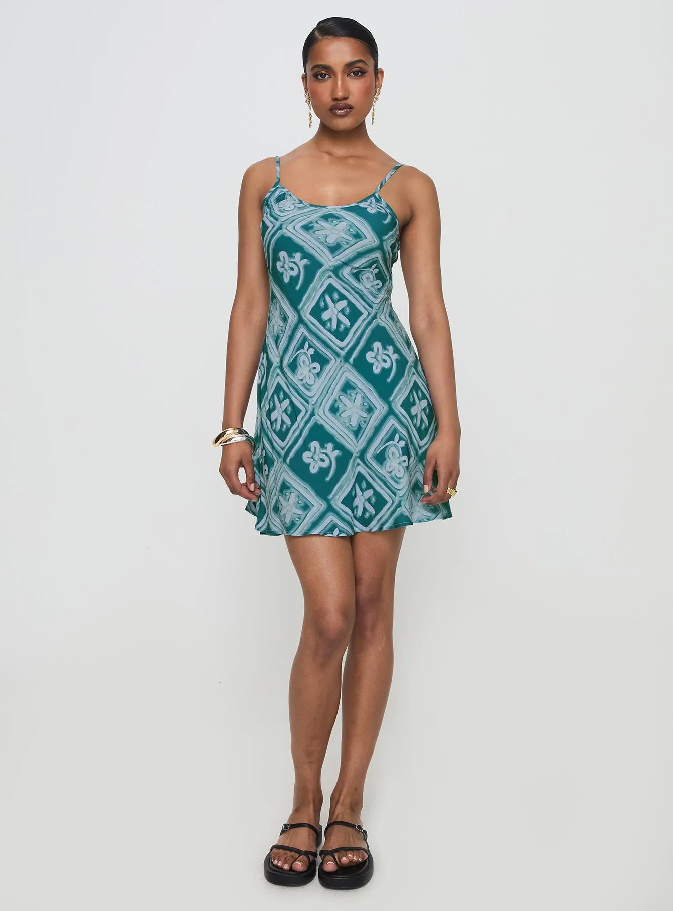 Vittorio Bias Cut Mini Dress Blue sold by Princess Polly product image thumbnail 3