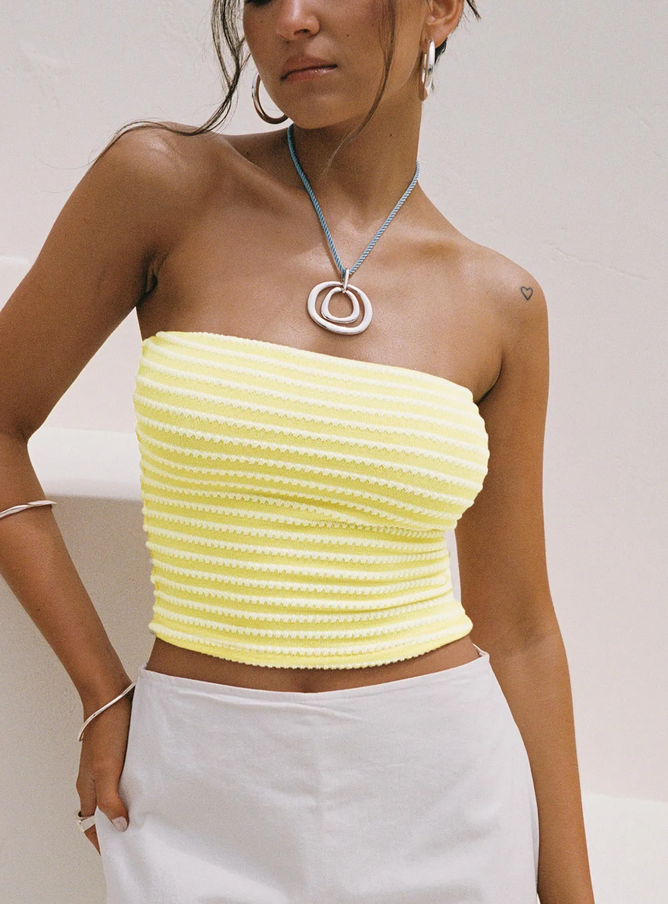 Millert Tube Top Yellow sold by Princess Polly