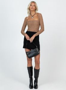 Selby Mini Skirt Black Tall sold by Princess Polly
