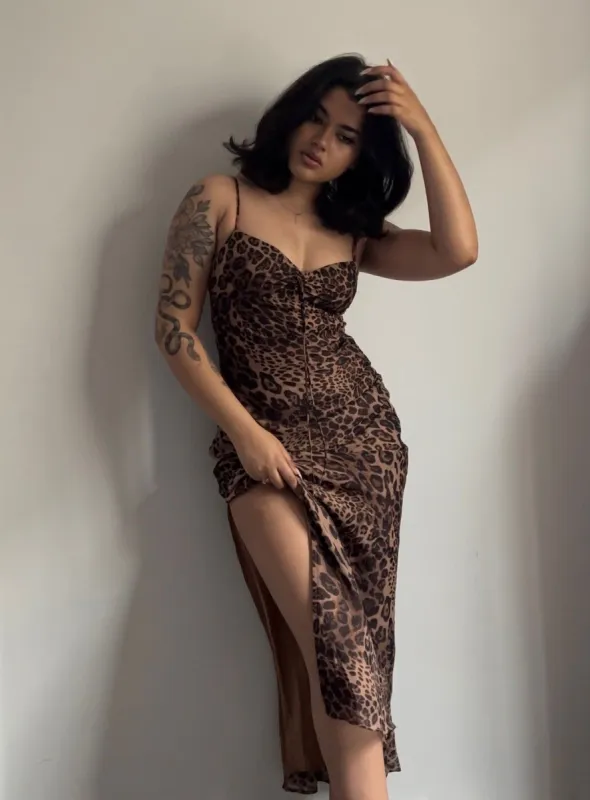 Safari Midi Dress Leopard sold by Princess Polly