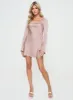 Phillipa Long Sleeve Mini Dress Pink sold by Princess Polly