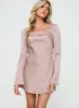 Phillipa Long Sleeve Mini Dress Pink sold by Princess Polly