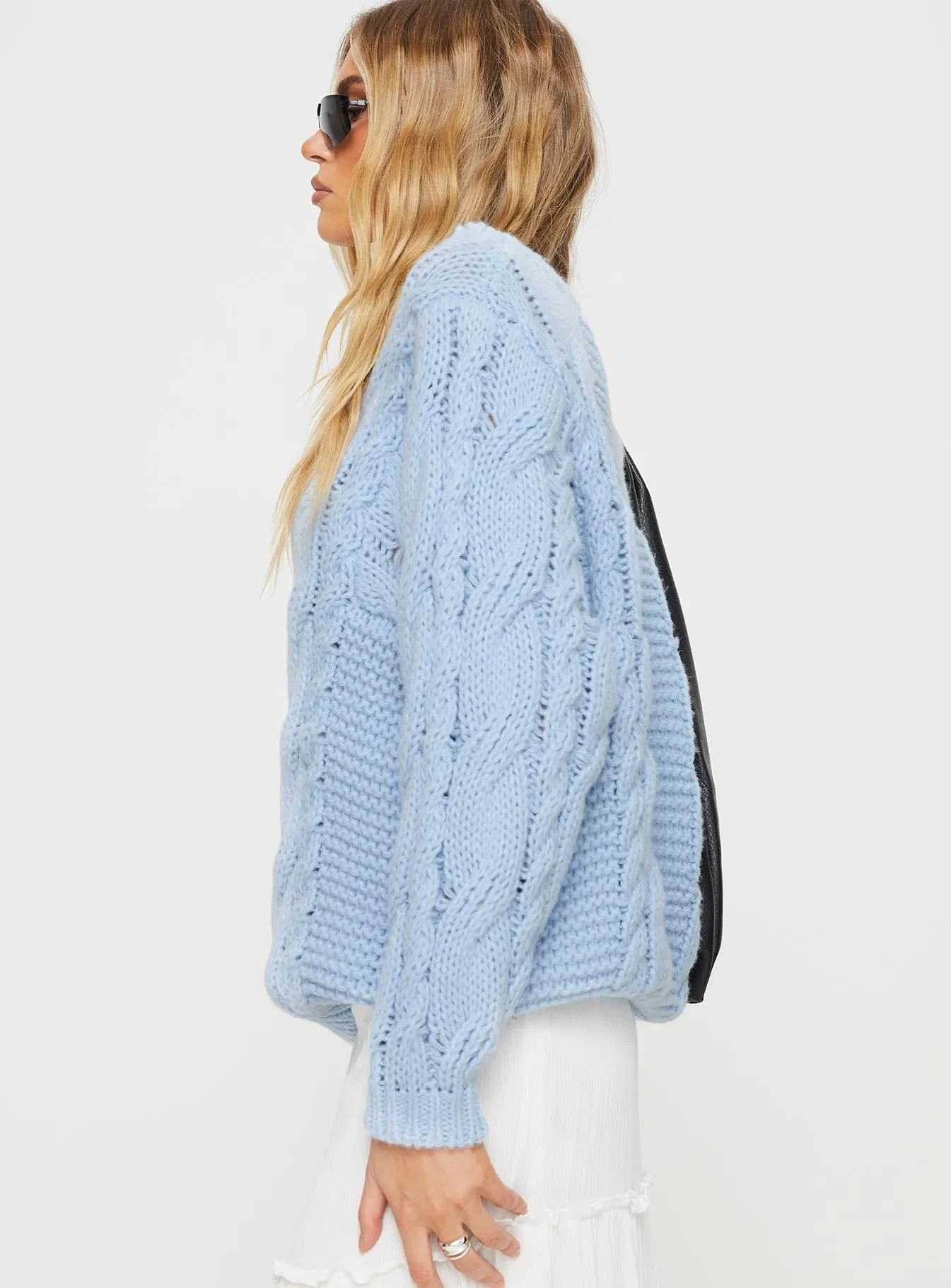 Ellison Cable Knit Sweater Light Blue sold by Princess Polly product image thumbnail 4