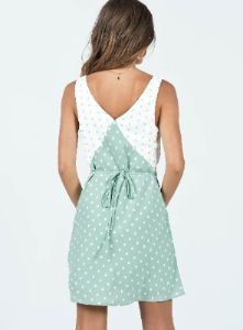 Nellie Mini Dress Mint Polka Dot sold by Princess Polly